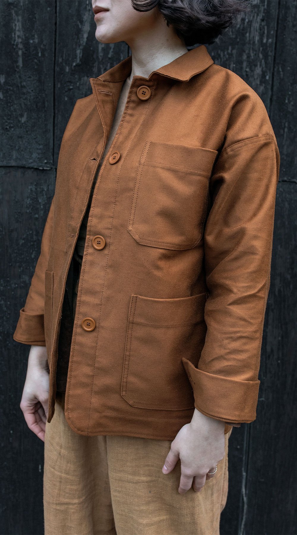 Veste de travail sales bleu de chauffe